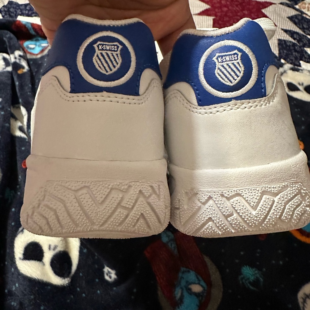 K-Swiss Classic White Sneakers with Navy Stripes - Picture 11 of 13